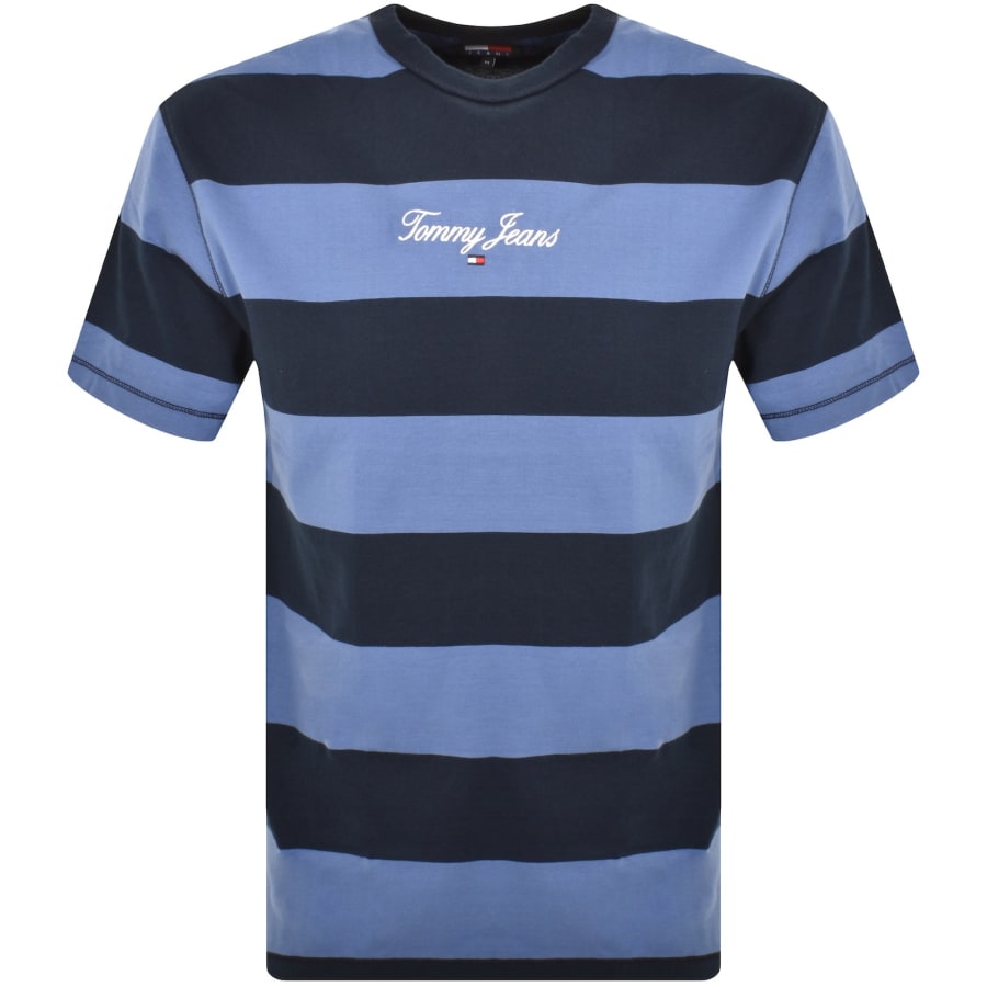 Tommy Jeans Bold Stripe Logo T Shirt NavyTommy Jeans Bold Stripe Logo T Shirt Navy Male XX Large